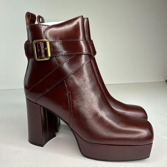 Jeffrey Campbell Amuse Platform Bootie Zip Bronze Brown 9 - Picture 4 of 17